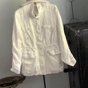 Anthropologie White multi pocket utility jacket from size L excellent condition.